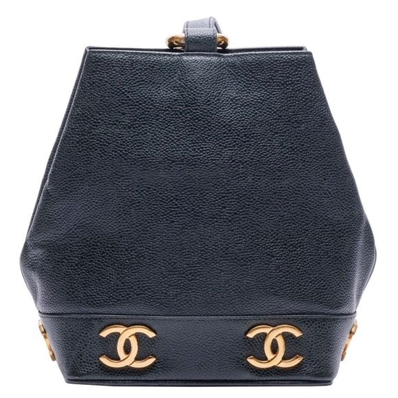 Chanel Caviar Skin Triple Chain Shoulder Bag Dark Green - Picture 4 of 9